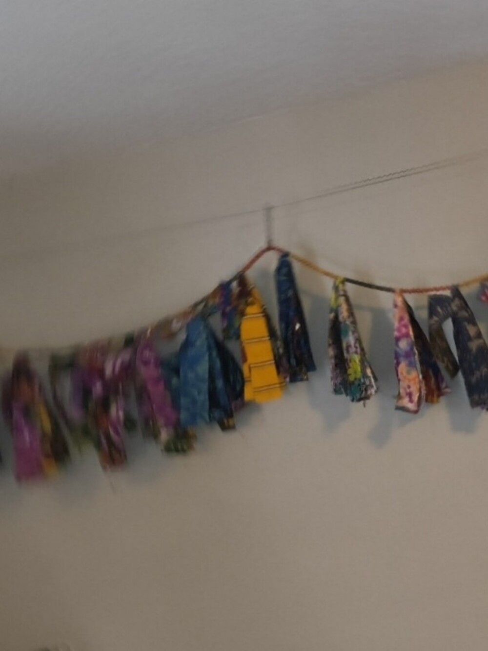 Colorful Hanging Fabric Banner with Multi-Print Panels